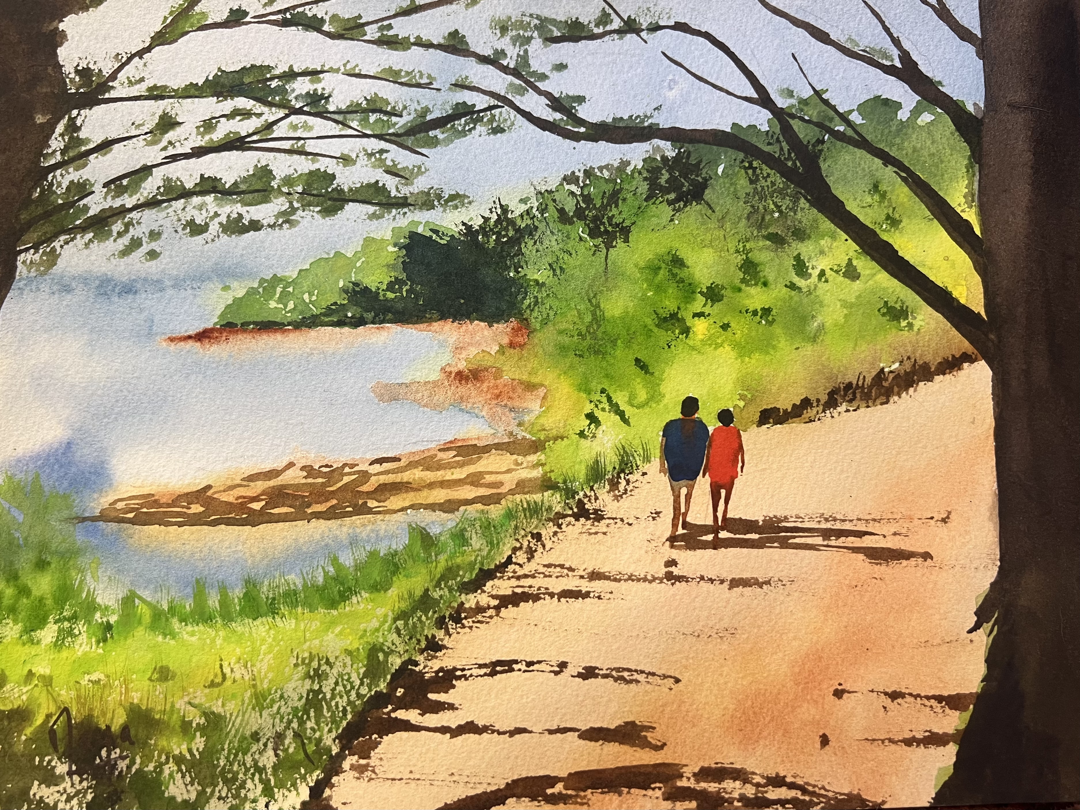 aquarelle Côte d'Armor Bretagne février 2025