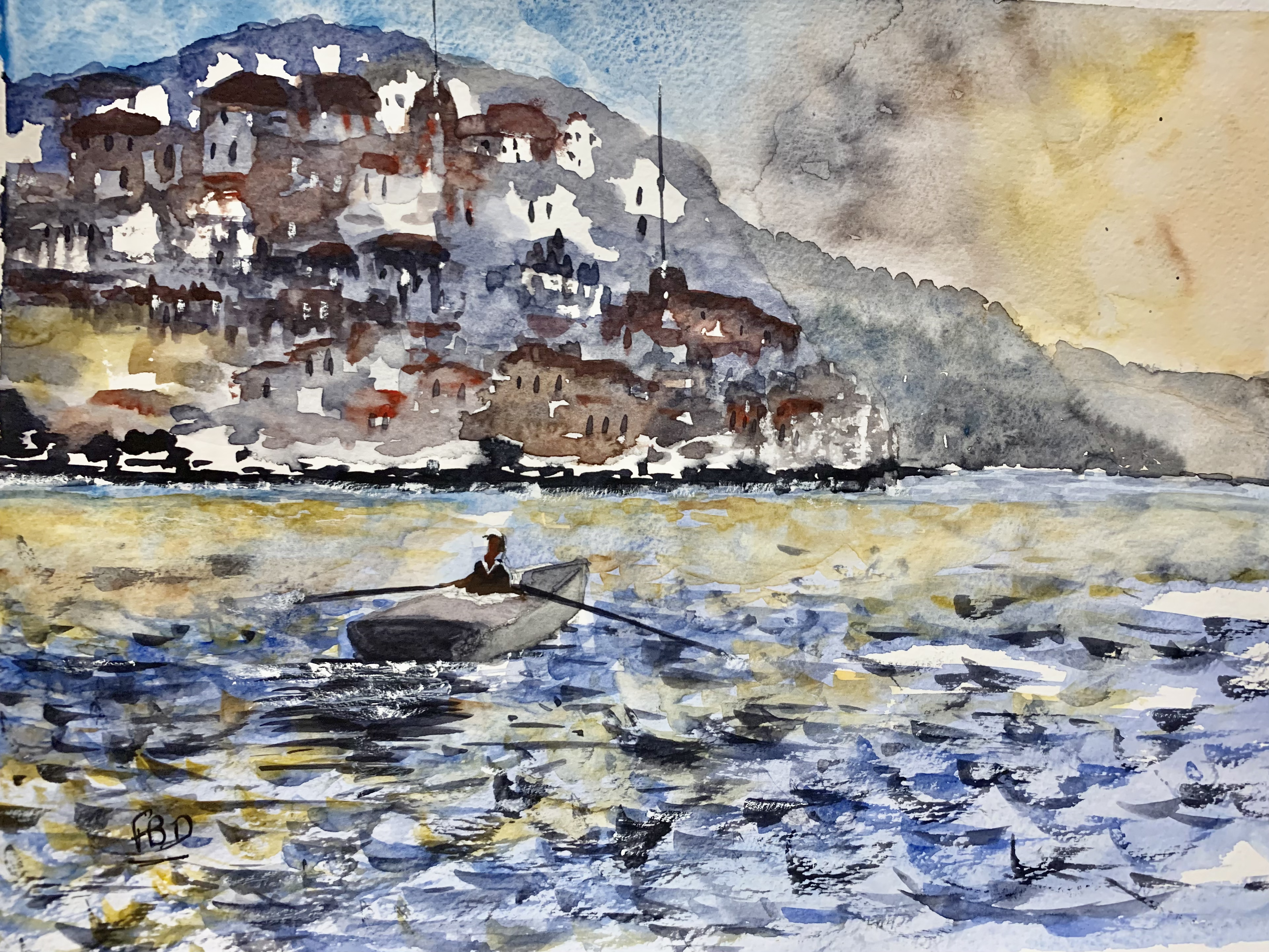 aquarelle devon angleterre mars 2022