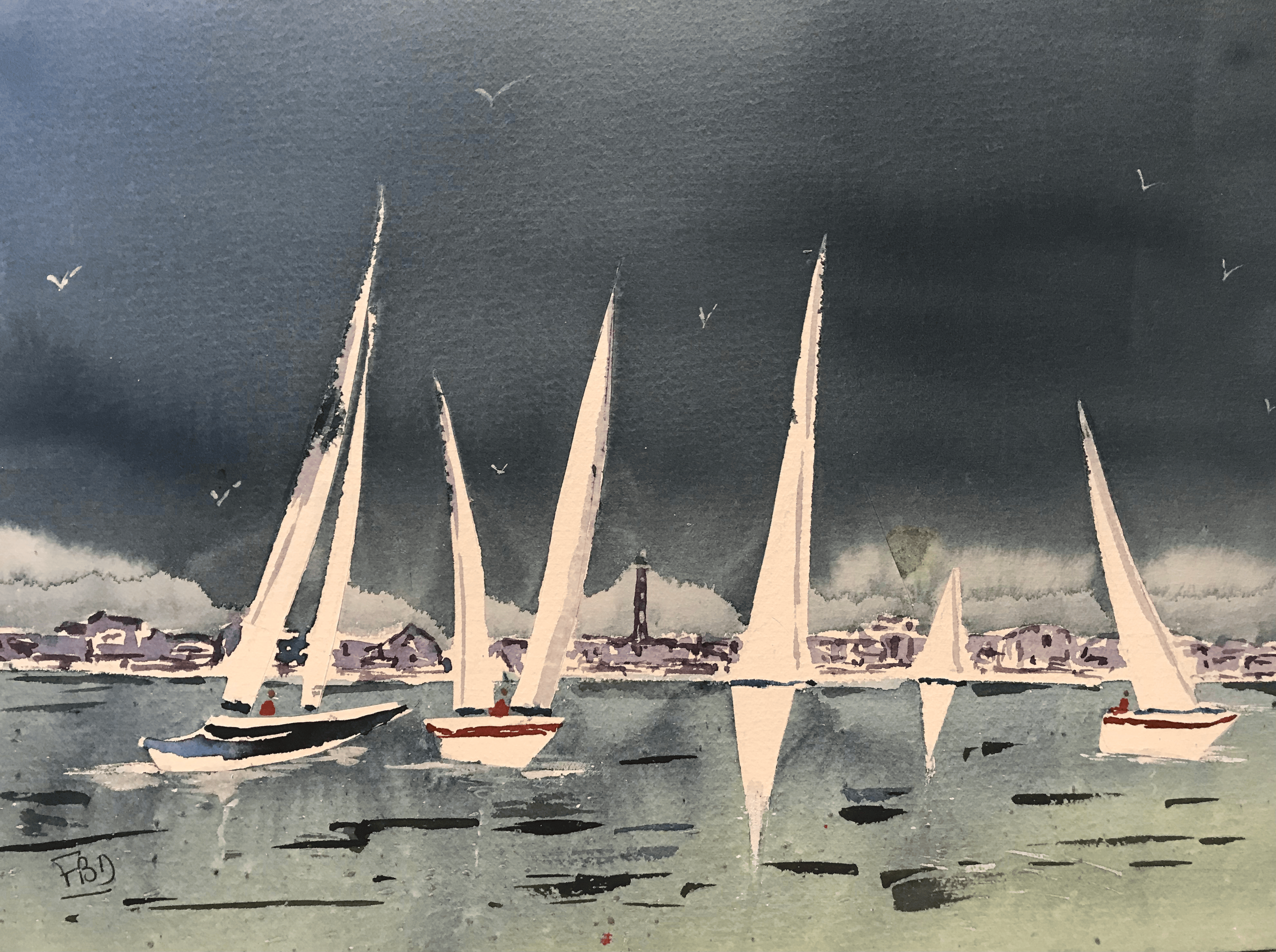 aquarelle ile de re aout 2021