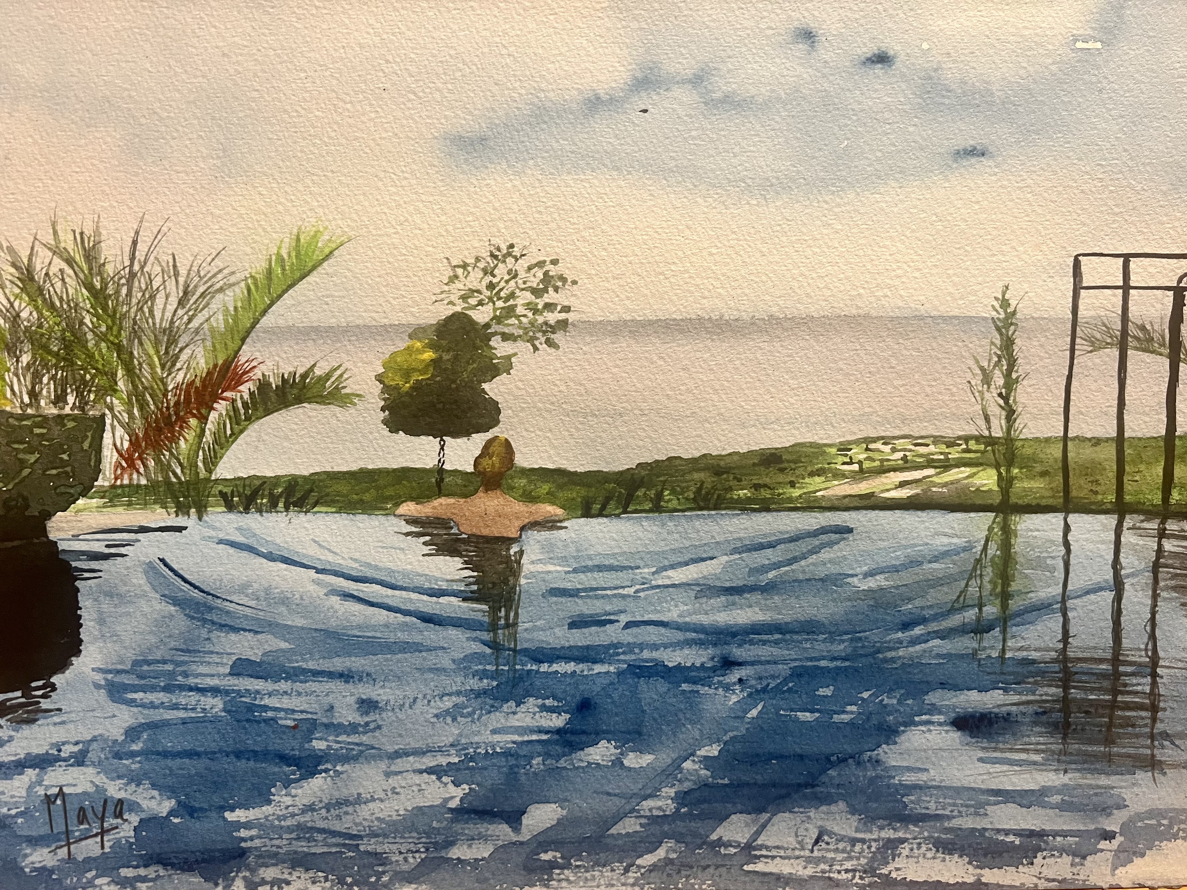 aquarelle Saint Paul La Réunion avril 2025