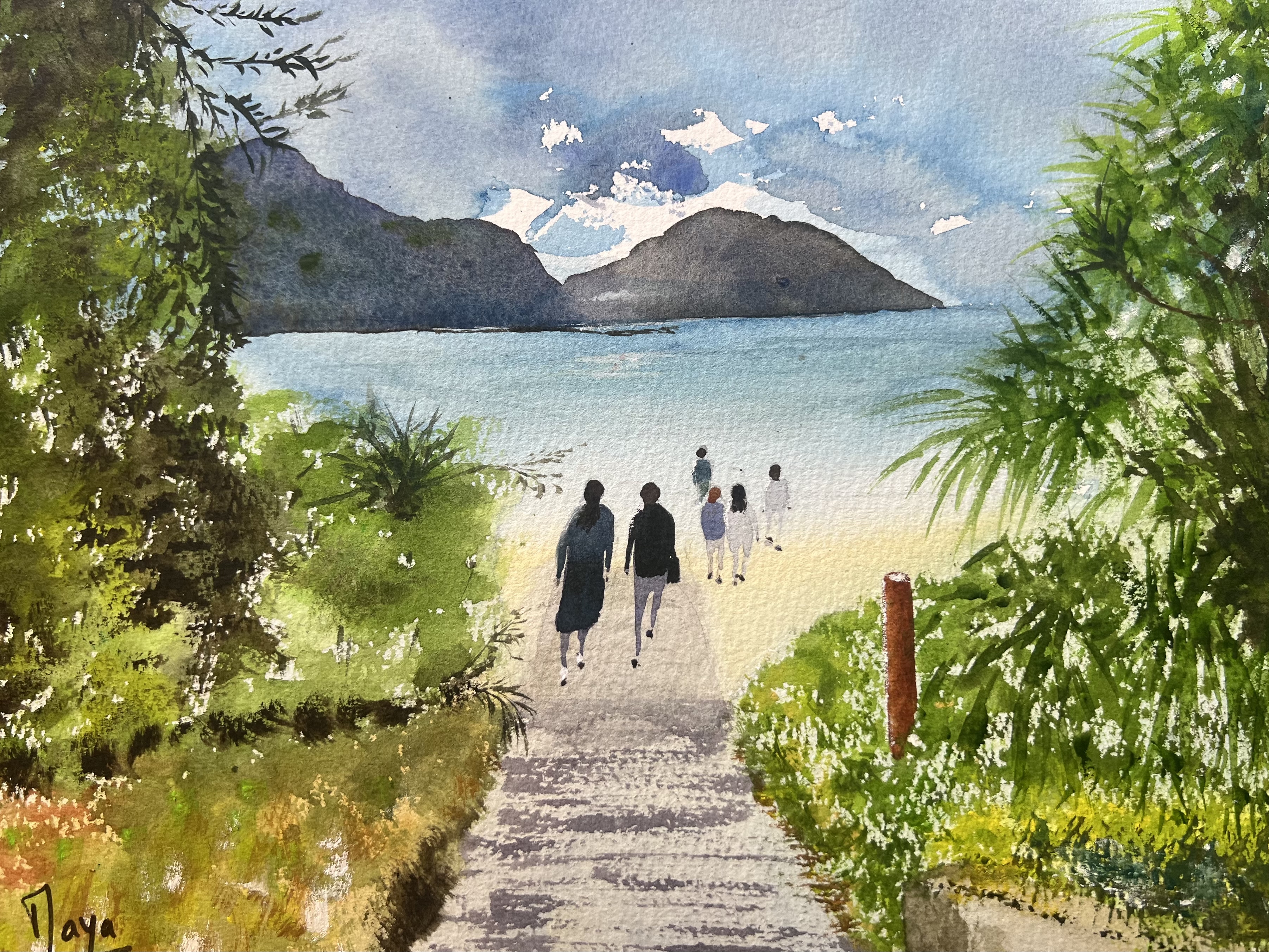 aquarelle Tokashikijima Japon février 2025